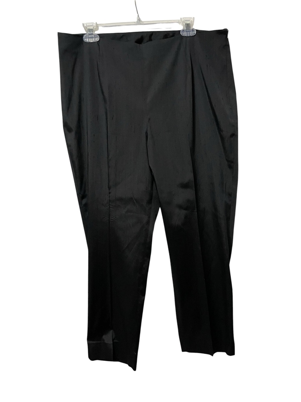 Chico’s Silk blend black pants flat font minimalist dressy sz Chicos (3) XL/16